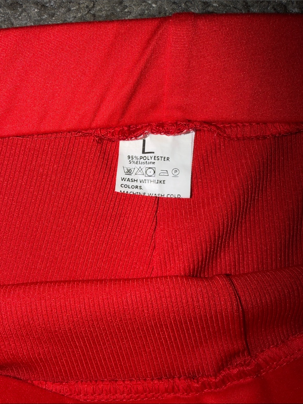 Red Women's Ribbed Pajama Set - Short Sleeve Top & Shorts - Picture 5 of 6